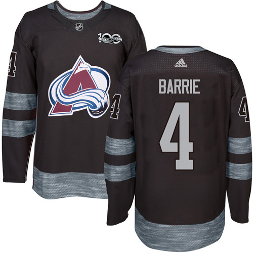 Adidas Avalanche #4 Tyson Barrie Black 1917-2017 100th Anniversary Stitched NHL Jersey