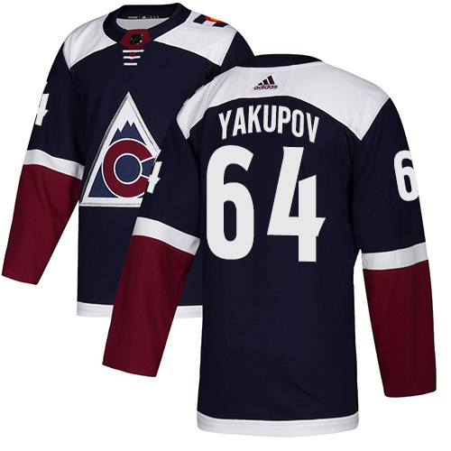 Adidas Avalanche #64 Nail Yakupov Navy Alternate Authentic Stitched NHL Jersey