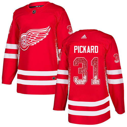 Adidas Red Wings #31 Calvin Pickard Red Home Authentic Drift Fashion Stitched NHL Jersey