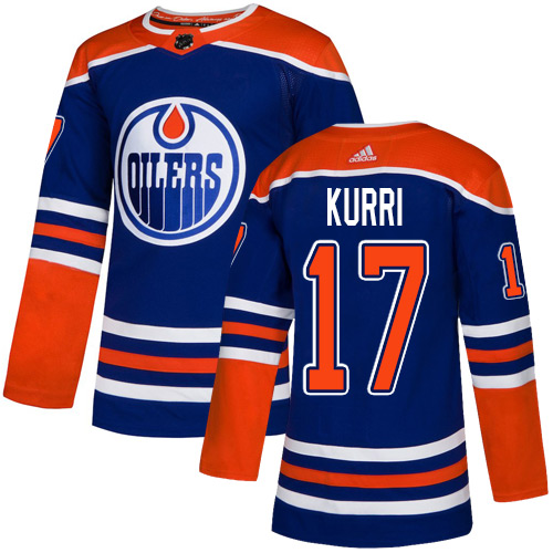 Adidas Oilers #17 Jari Kurri Royal Blue Alternate Authentic Stitched NHL Jersey