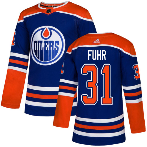 Adidas Oilers #31 Grant Fuhr Royal Blue Alternate Authentic Stitched NHL Jersey