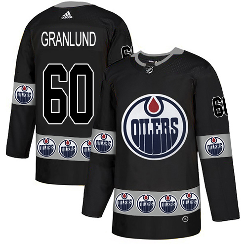 Adidas Oilers #60 Markus Granlund Black Authentic Team Logo Fashion Stitched NHL Jersey