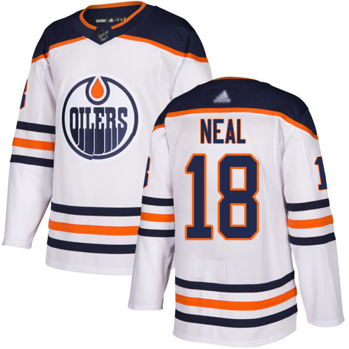 Adidas Oilers #18 James Neal White Road Authentic Stitched NHL Jersey