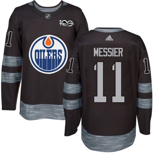 Adidas Oilers #11 Mark Messier Black 1917-2017 100th Anniversary Stitched NHL Jersey