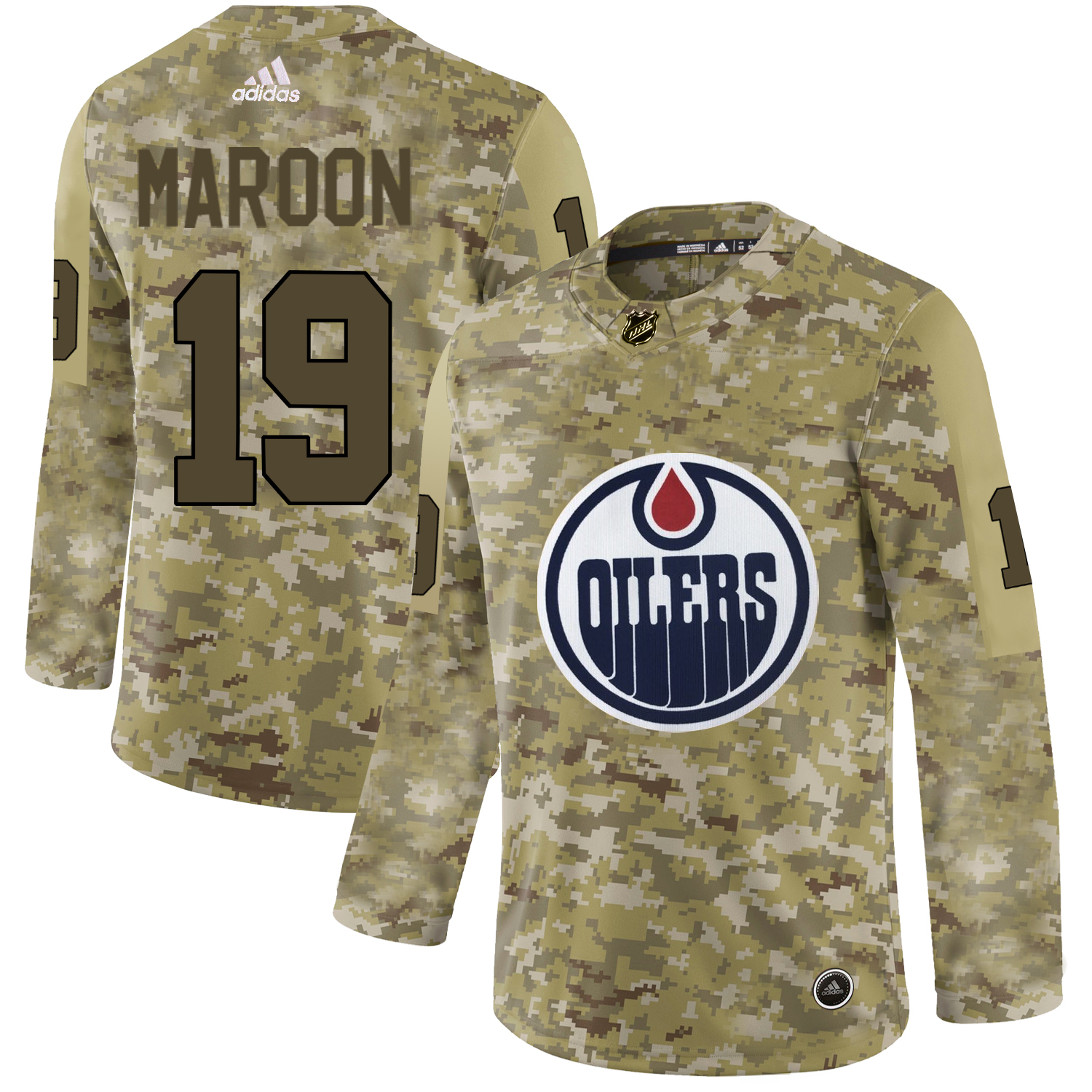 Adidas Oilers #19 Patrick Maroon Camo Authentic Stitched NHL Jersey