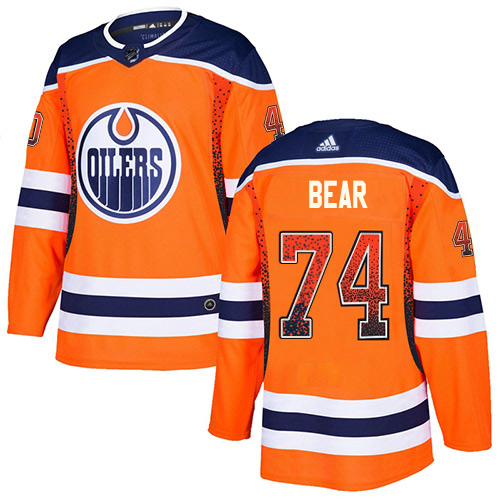 Adidas Oilers #74 Ethan Bear Orange Home Authentic Drift Fashion Stitched NHL Jersey