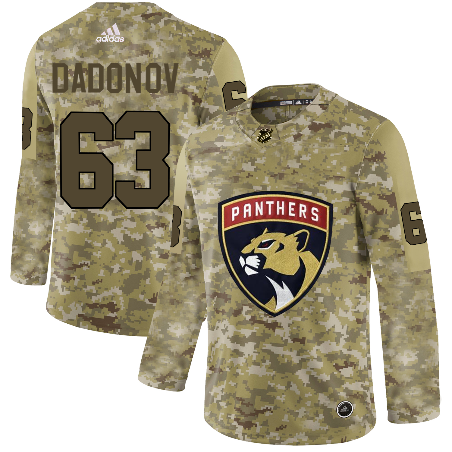 Adidas Panthers #63 Evgenii Dadonov Camo Authentic Stitched NHL Jersey
