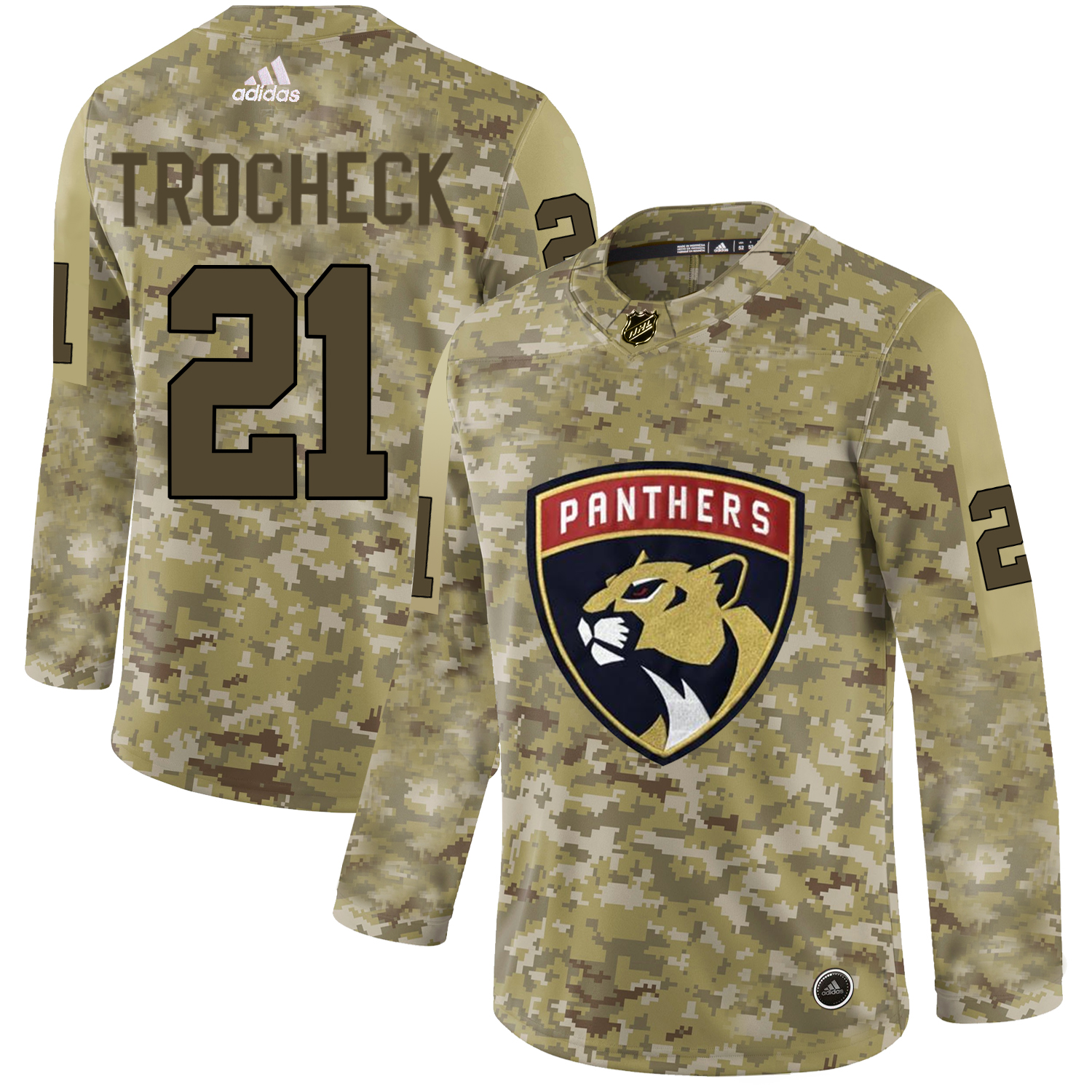 Adidas Panthers #21 Vincent Trocheck Camo Authentic Stitched NHL Jersey