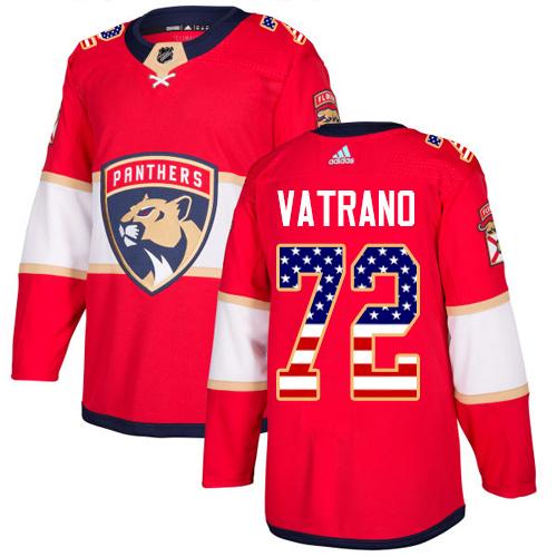 Adidas Panthers #72 Frank Vatrano Red Home Authentic USA Flag Stitched NHL Jersey