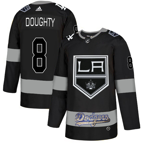 Adidas Kings X Dodgers #8 Drew Doughty Black Authentic City Joint Name Stitched NHL Jersey