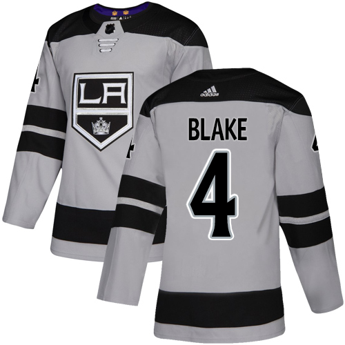 Adidas Kings #4 Rob Blake Gray Alternate Authentic Stitched NHL Jersey