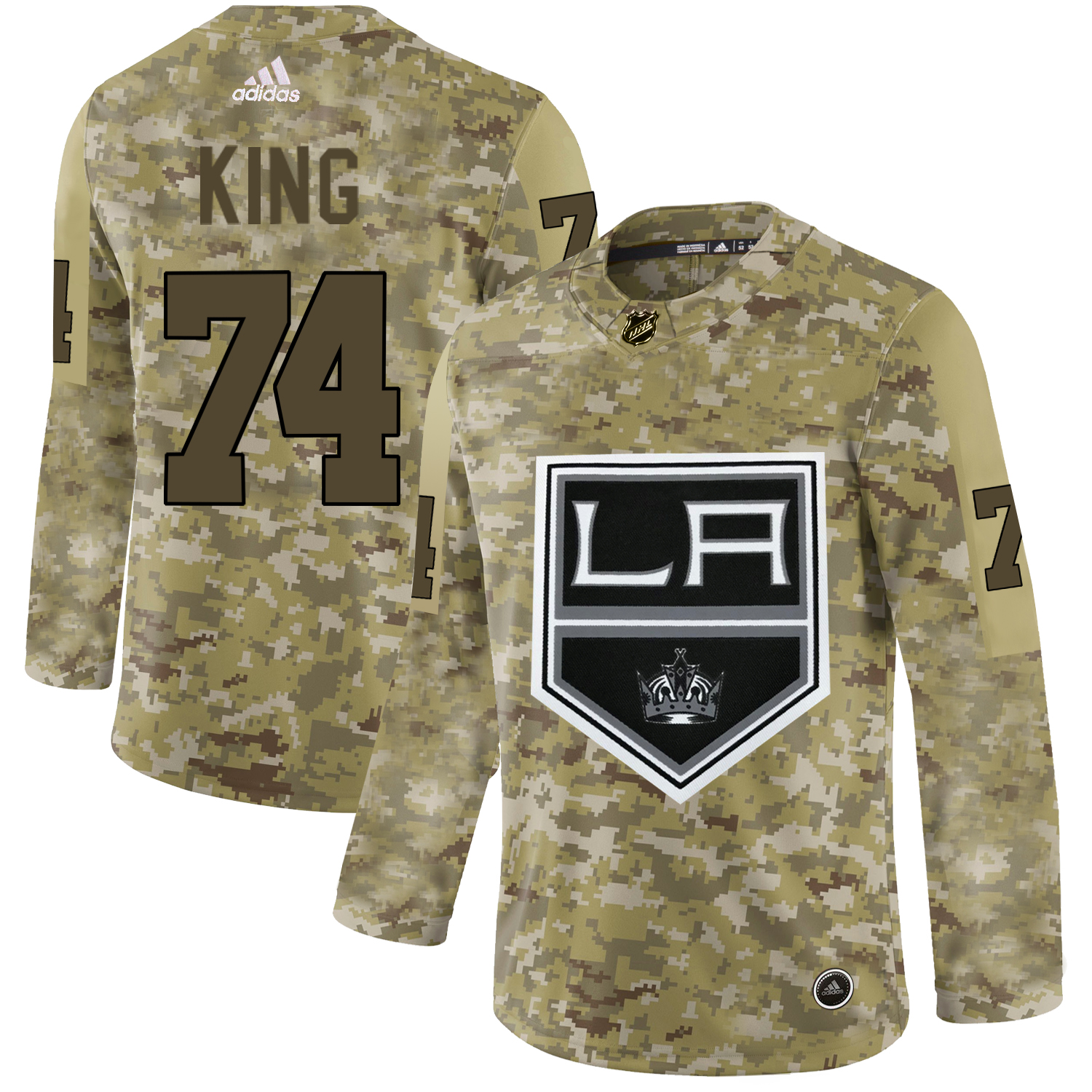 Adidas Kings #74 Dwight King Camo Authentic Stitched NHL Jersey