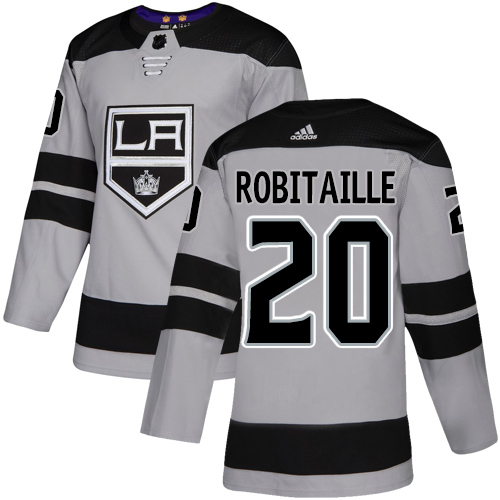 Adidas Kings #20 Luc Robitaille Gray Alternate Authentic Stitched NHL Jersey
