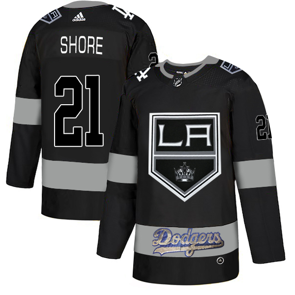 Adidas Kings X Dodgers #21 Nick Shore Black Authentic City Joint Name Stitched NHL Jersey