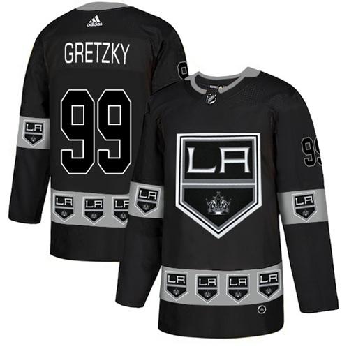 Adidas Kings #99 Wayne Gretzky Black Authentic Team Logo Fashion Stitched NHL Jersey