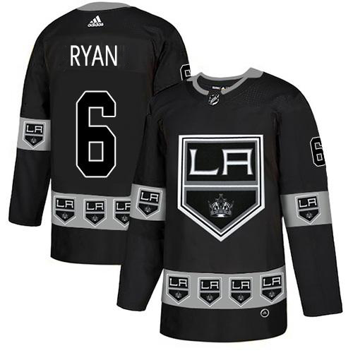 Adidas Kings #6 Joakim Ryan Black Authentic Team Logo Fashion Stitched NHL Jersey