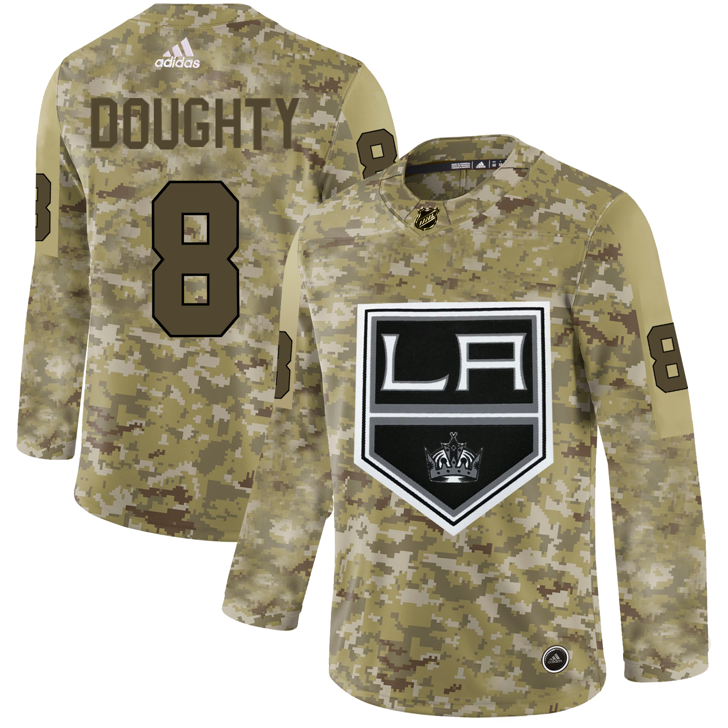 Adidas Kings #8 Drew Doughty Camo Authentic Stitched NHL Jersey