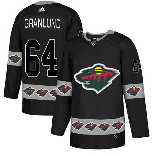 Adidas Wild #64 Mikael Granlund Black Authentic Team Logo Fashion Stitched NHL Jersey