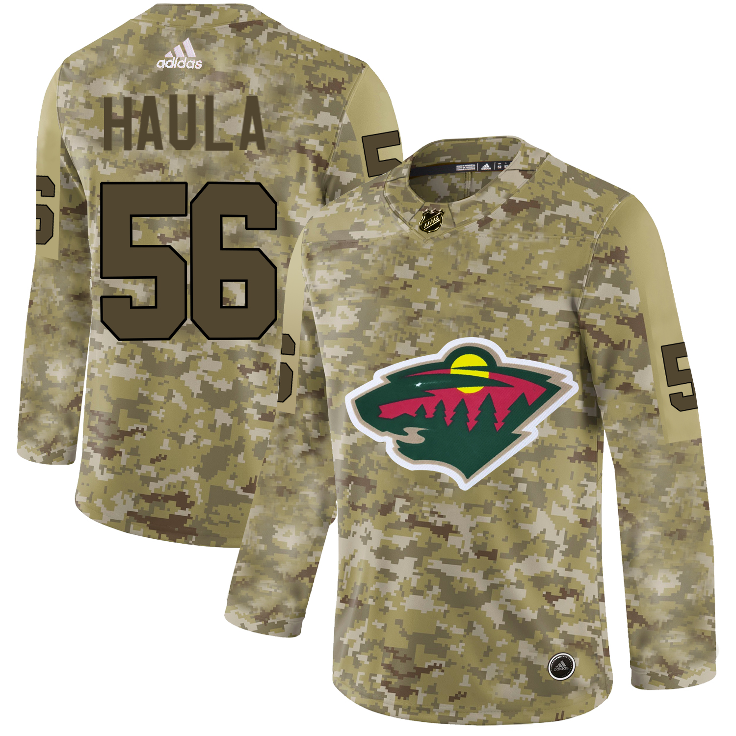 Adidas Wild #56 Erik Haula Camo Authentic Stitched NHL Jersey
