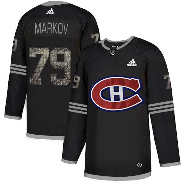 Adidas Canadiens #79 Andrei Markov Black Authentic Classic Stitched NHL Jersey