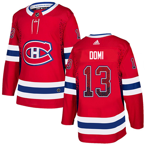 Adidas Canadiens #13 Max Domi Red Home Authentic Drift Fashion Stitched NHL Jersey