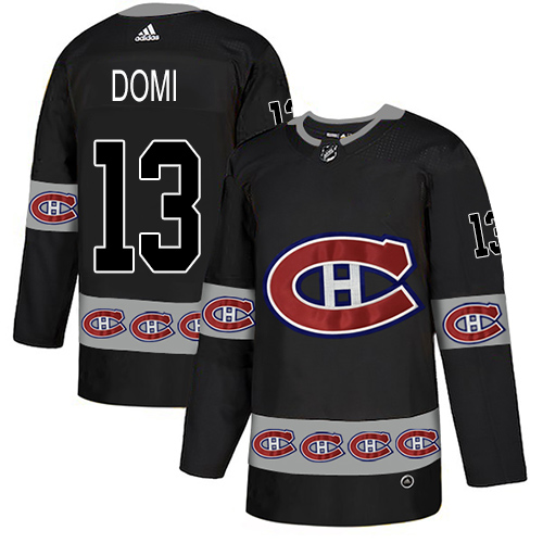 Adidas Canadiens #13 Max Domi Black Authentic Team Logo Fashion Stitched NHL Jersey