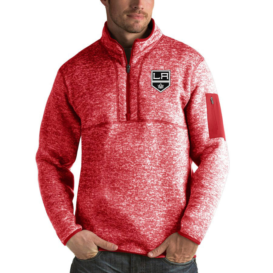 Los Angeles Kings Antigua Fortune Quarter-Zip Pullover Jacket Red Los Angeles Kings Antigua Fortune Quarter-Zip Pullover Jacket Red