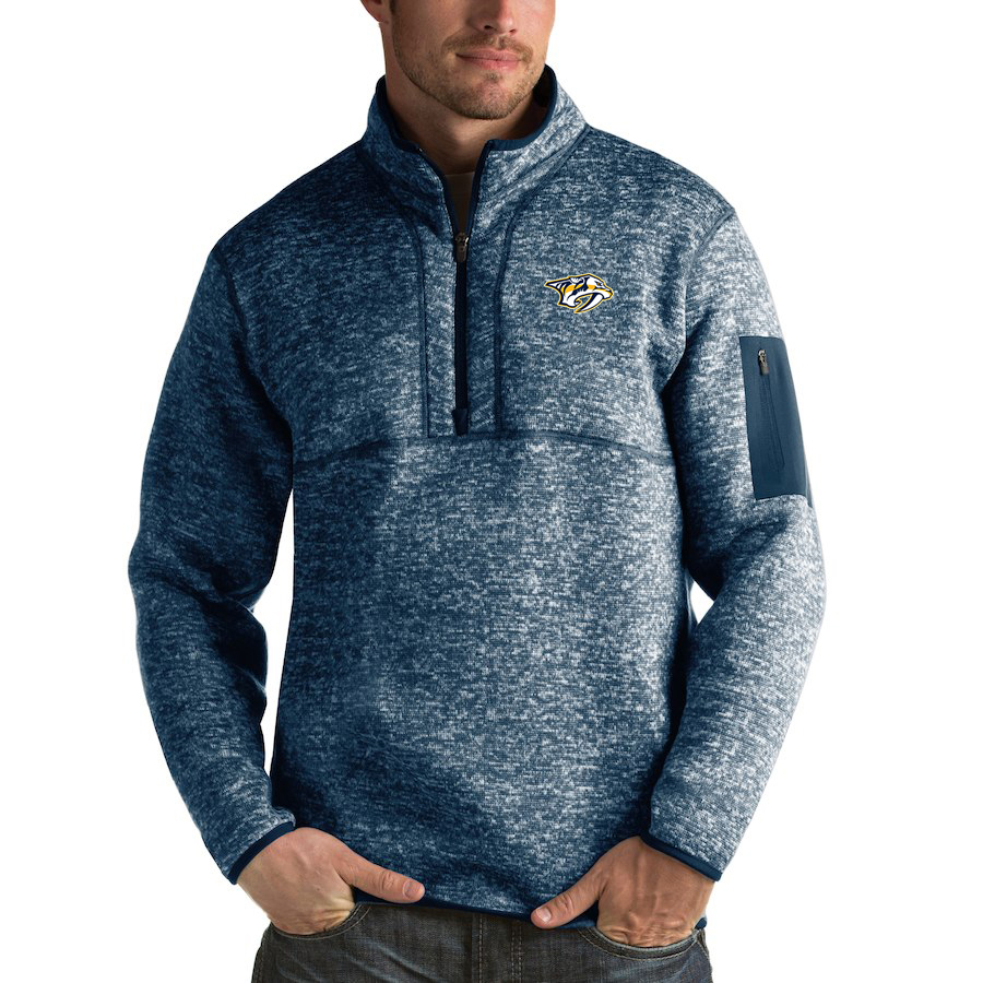 Nashville Predators Antigua Fortune Quarter-Zip Pullover Jacket Royal Nashville Predators Antigua Fortune Quarter-Zip Pullover Jacket Royal