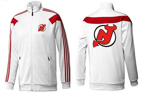 NHL New Jersey Devils Zip Jackets White-2