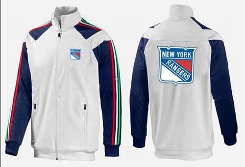 NHL New York Rangers Zip Jackets White-4