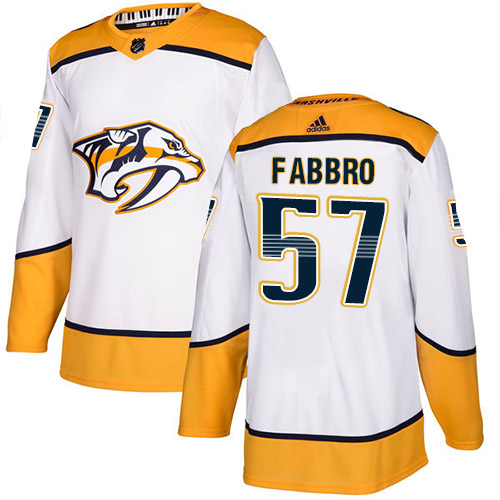 Adidas Predators #57 Dante Fabbro White Road Authentic Stitched NHL Jersey