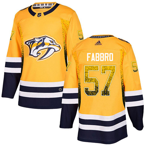 Adidas Predators #57 Dante Fabbro Yellow Home Authentic Drift Fashion Stitched NHL Jersey