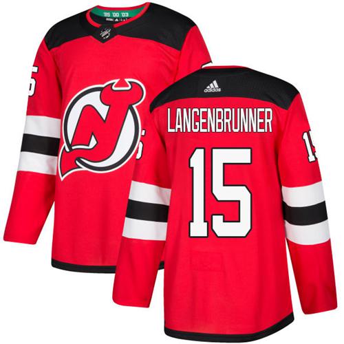 Adidas Devils #15 Jamie Langenbrunner Red Home Authentic Stitched NHL Jersey