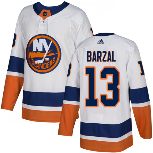 Adidas Islanders #13 Mathew Barzal White Road Authentic Stitched NHL Jersey