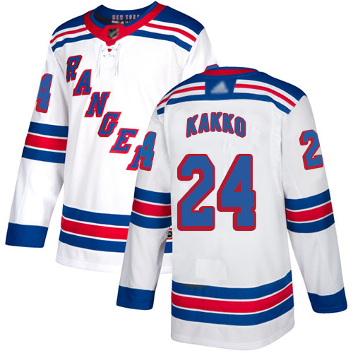Adidas Rangers #24 Kaapo Kakko White Road Authentic Stitched NHL Jersey