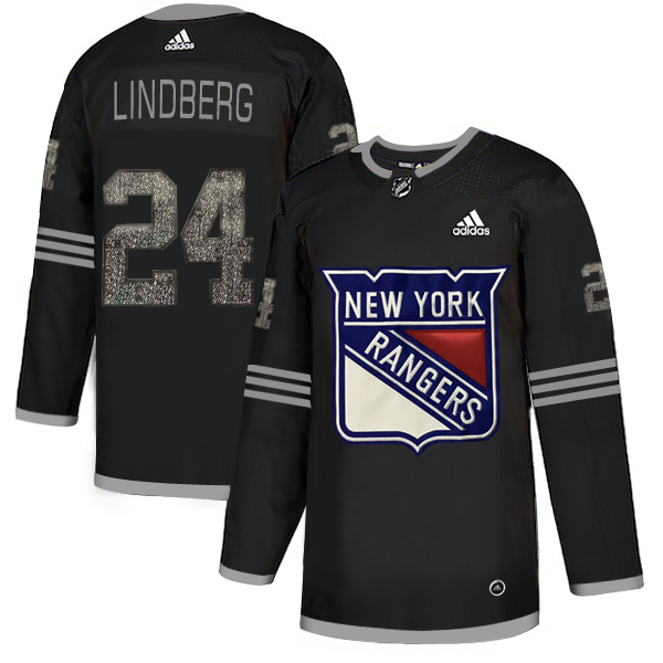 Adidas Rangers #24 Oscar Lindberg Black Authentic Classic Stitched NHL Jersey