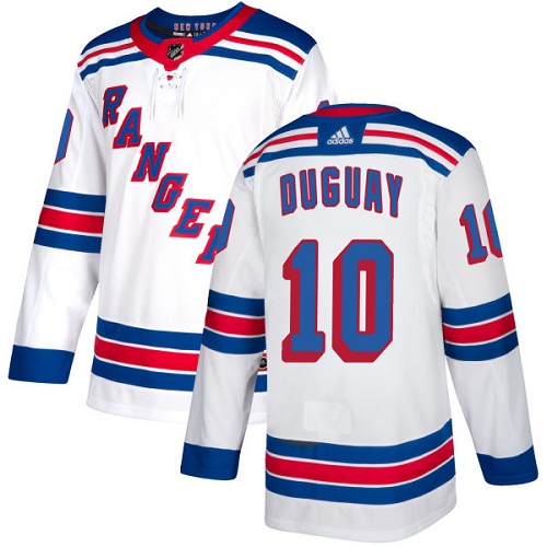 Adidas Rangers #10 Ron Duguay White Away Authentic Stitched NHL Jersey