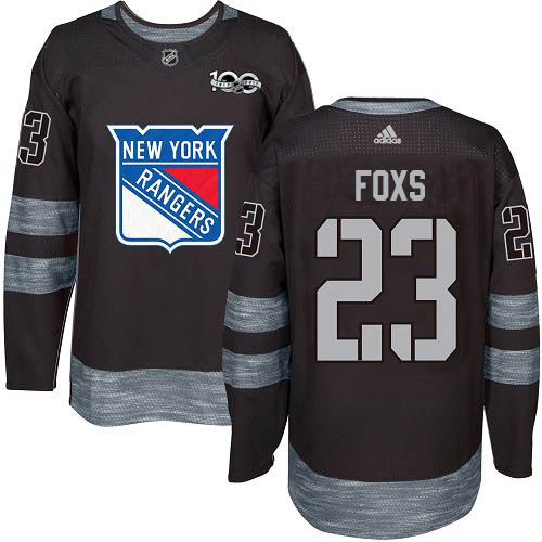 Adidas Rangers #23 Adam Foxs Black 1917-2017 100th Anniversary Stitched NHL Jersey