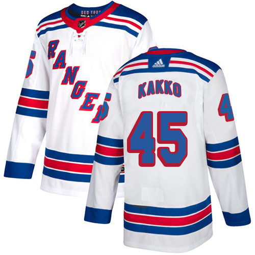 Adidas Rangers #45 Kappo Kakko White Road Authentic Stitched NHL Jersey