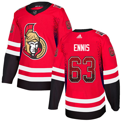 Adidas Senators #63 Tyler Ennis Red Home Authentic Drift Fashion Stitched NHL Jersey