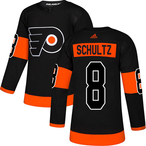 Adidas Flyers #8 Dave Schultz Black Alternate Authentic Stitched NHL Jersey