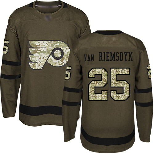 Adidas Flyers #25 James Van Riemsdyk Green Salute to Service Stitched NHL Jersey