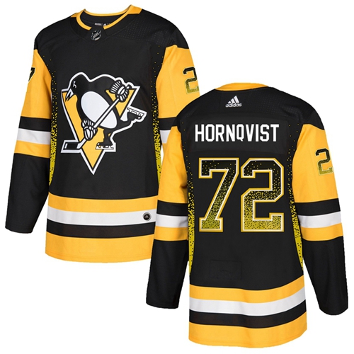 Adidas Penguins #72 Patric Hornqvist Black Home Authentic Drift Fashion Stitched NHL Jersey