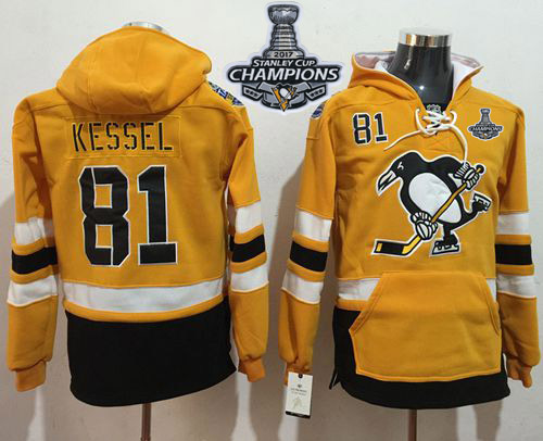 Penguins #81 Phil Kessel Gold Sawyer Hooded Sweatshirt 2017 Stadium Series Stanley Cup Finals Champions Stitched NHL Jersey