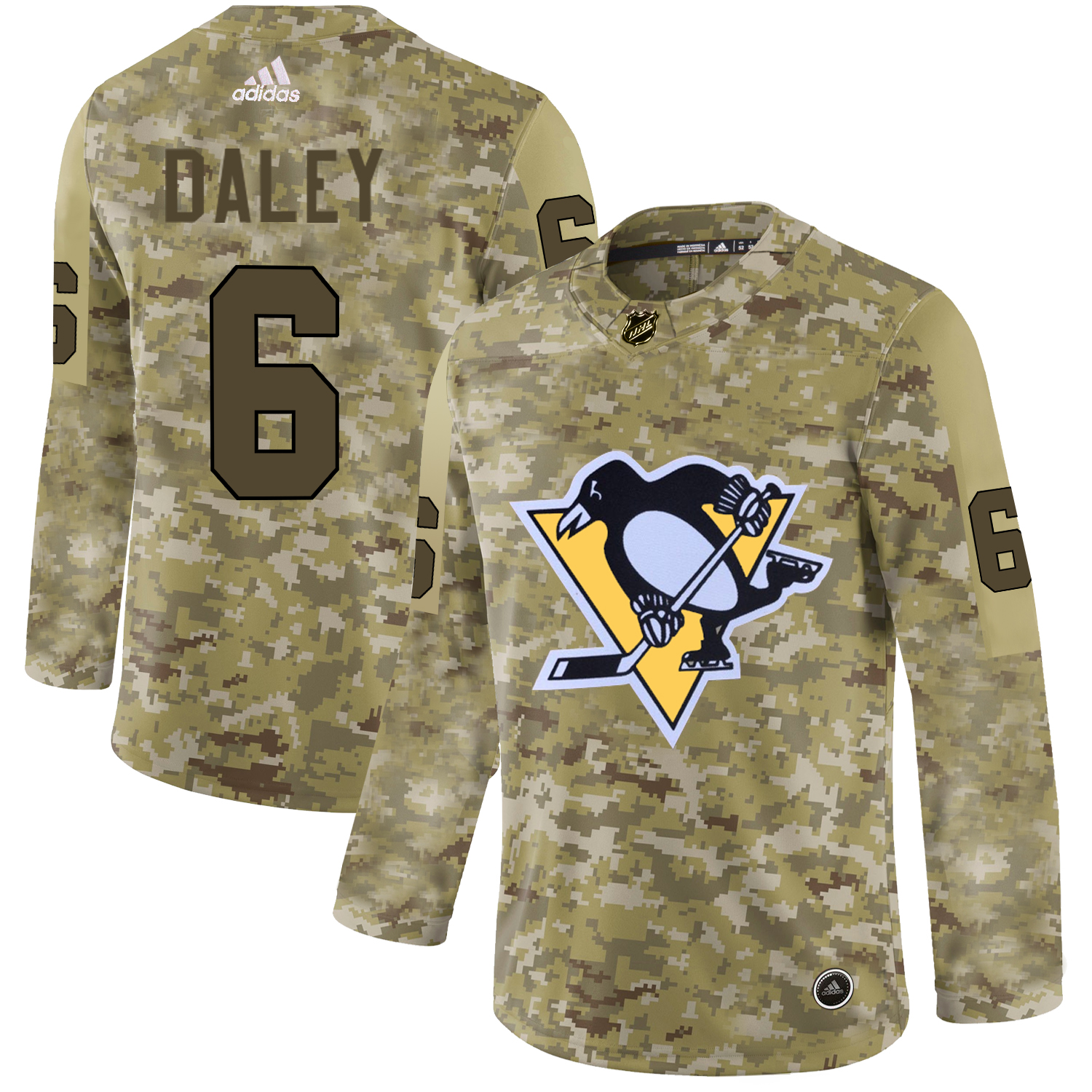 Adidas Penguins #6 Trevor Daley Camo Authentic Stitched NHL Jersey