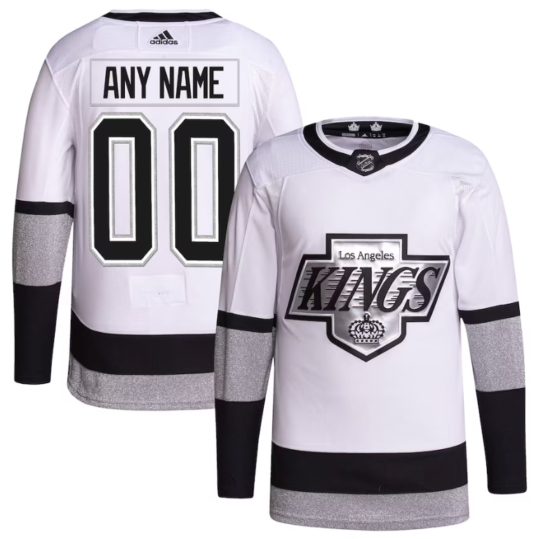 Men's Los Angeles Kings Custom White Stitched Jersey