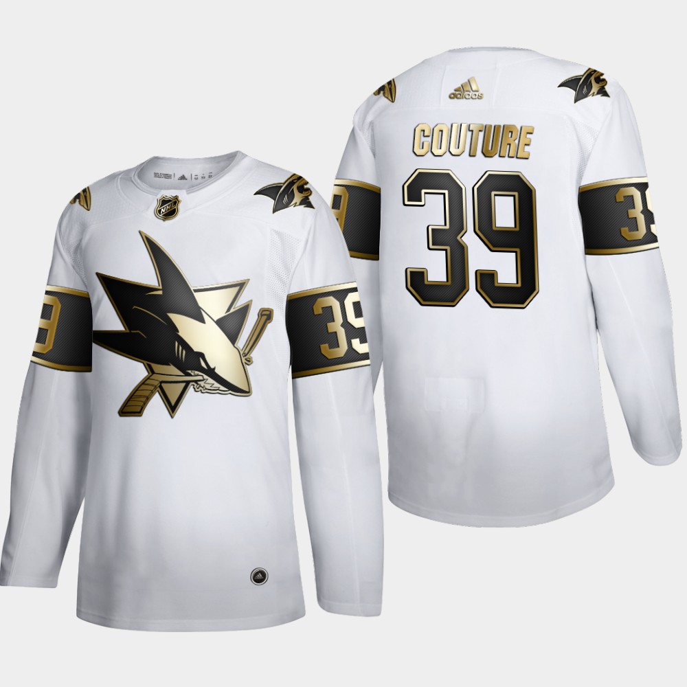 San Jose Sharks #39 Logan Couture Men's Adidas White Golden Edition Limited Stitched NHL Jersey