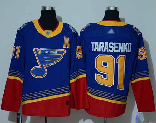 Adidas Blues #91 Vladimir Tarasenko Blue/Red Authentic 2019 Heritage Stitched NHL Jersey