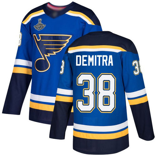 Adidas Blues #38 Pavol Demitra Blue Home Authentic Stanley Cup Champions Stitched NHL Jersey
