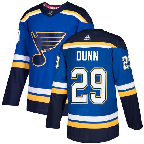 Adidas Blues #29 Vince Dunn Blue Home Authentic Stitched NHL Jersey